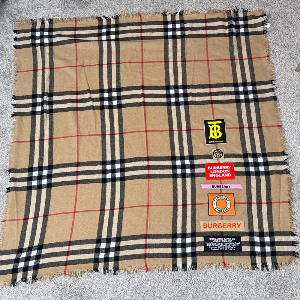 Burberry Beige and Black Checkered Wrap - Picture 8 of 8